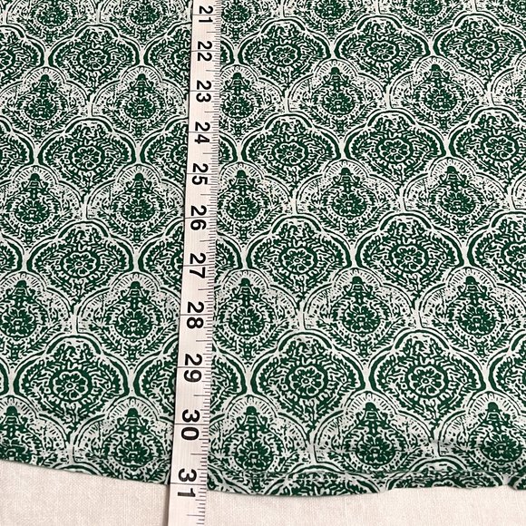 ellos Women's Top Green Geometric Short Sleeve Size 2X Blouse Cotton Tie Neck - Picture 6 of 6